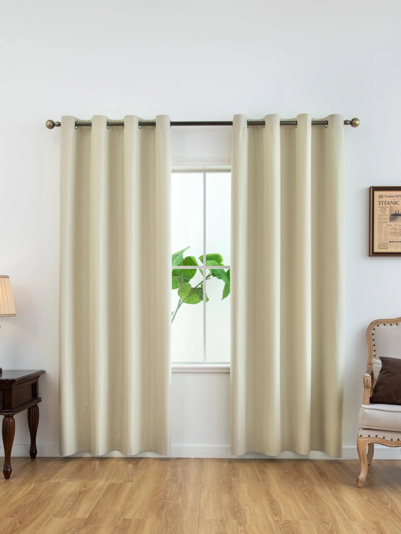 1panel Solid 100% Blackout Curtains with Grommets, Total Privacy Drapes for Bedroom, Living Room, Home Decor,Lightweight Curtain - chinatopmarket