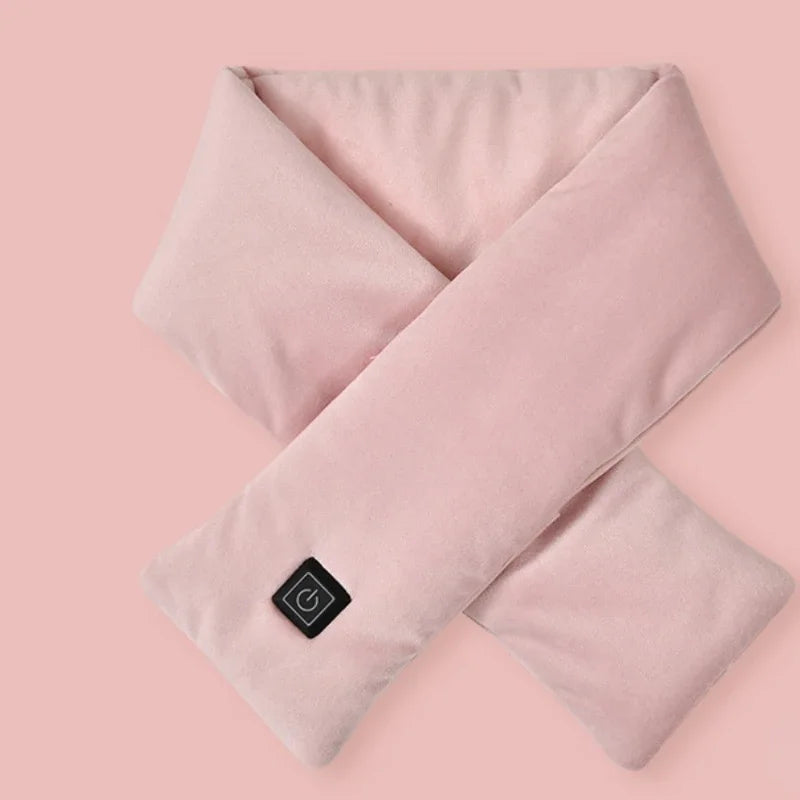 USB Women Men Heating Scarf Temperature Scarf 3 Gears Wrap Fleece Washable Electric Neck Warmer Not Inclound Battery for Camping - chinatopmarket