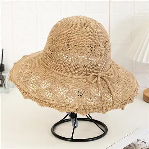 1pc Stylish Wide Brim Sun Hat for Women,Lightweight Foldable Beach Hat Perfect for Summer Trip,Portable Outdoor Visor for Tralve - chinatopmarket