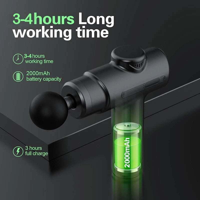 Electric Massage Gun Deep Tissue Facial Massgaer 8 Heads Arms Back Leg Muscle Relaxing For Body Back Arm Sport Fitness - chinatopmarket
