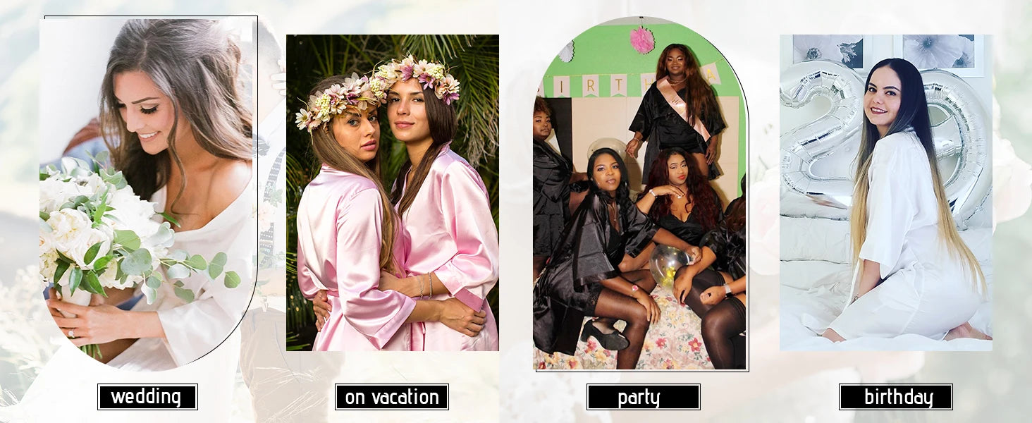 RB032 2018 New Silk Kimono Robe Bathrobe Women Silk Bridesmaid Robes Sexy Navy Blue Robes Satin Robe Ladies Dressing Gowns - chinatopmarket