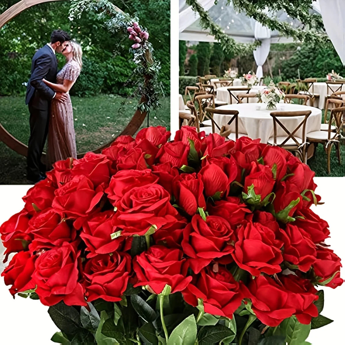 12pcs Realistic Artificial Rose Bouquet for Weddings, Birthdays, and More  for Floral Arrangements and Home Decor - chinatopmarket