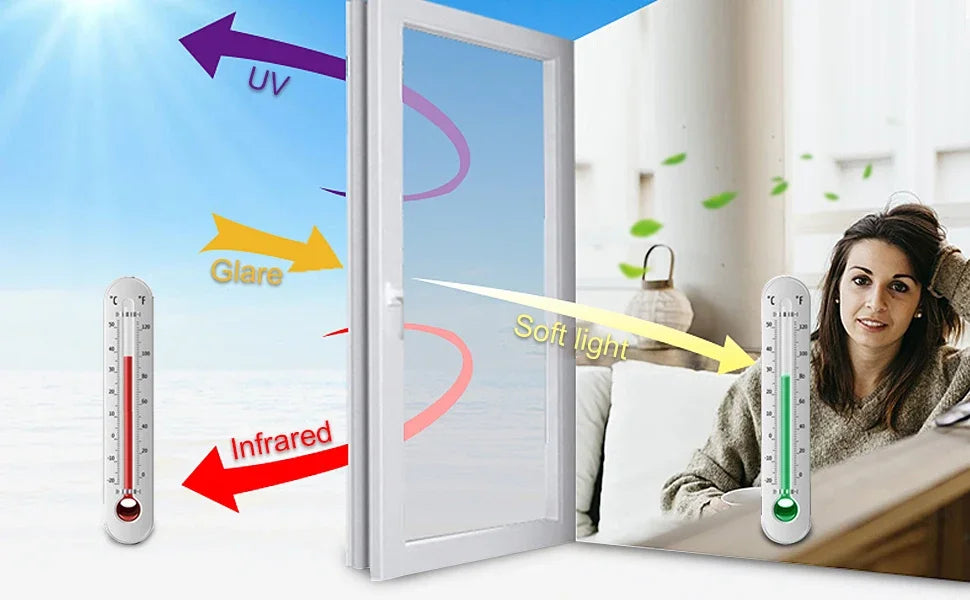 Multi-size One Way Mirror Window Film Privacy Sun Blocking Glass Sticker Heat Control Reflective Film Self Adhesive Window Tint - chinatopmarket
