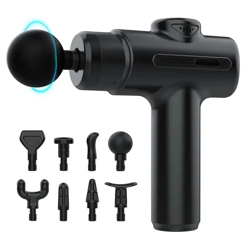 Electric Massage Gun Deep Tissue Facial Massgaer 8 Heads Arms Back Leg Muscle Relaxing For Body Back Arm Sport Fitness - chinatopmarket