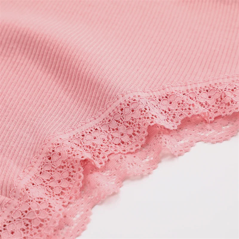 3PCS/Set Women Cotton Panties Sexy Low Rise Lace Brazilian Panties Hollow Out Soft Breathable Lingerie Female Bow Underwear S-XL - chinatopmarket
