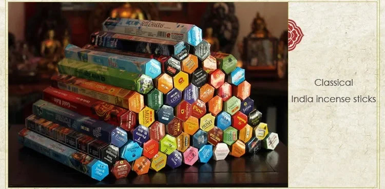 9 Boxes Incense Stick with Incense Plate Authentic Indian Incense Premium Multiple Flavors Mixed Package Random Surprise Hotsale - chinatopmarket