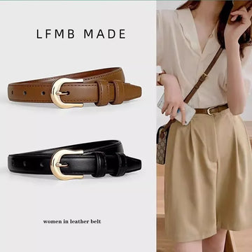 Belt Summer Brown Belt with Fine Matching Western Pants Simple and Versatile Belt 2024 New Fashion Decoration - chinatopmarket