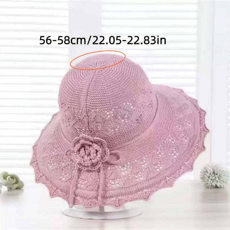 1pc Stylish Wide Brim Sun Hat for Women,Lightweight Foldable Beach Hat Perfect for Summer Trip,Portable Outdoor Visor for Tralve - chinatopmarket