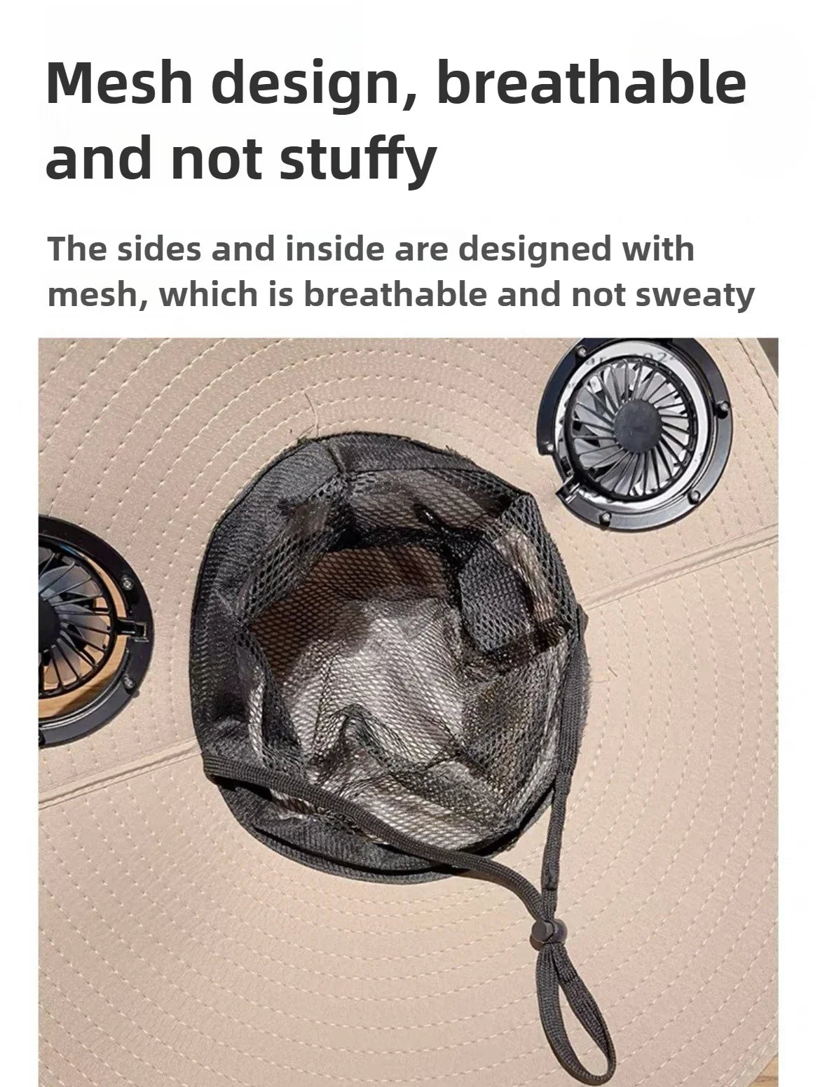 Mens Quick Dry Bucket Hat Large Size Sun Hat with Solar Powered Fan USB Rechargeable for Outdoor Hiking Camping Fishing Activity - chinatopmarket