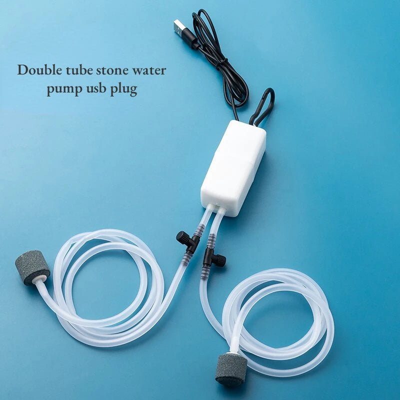 Mini Aquarium Air Pump Kit Oxygen Pump with Air Stone,Silent High Energy Efficient,USB Aquarium Filter, Fishing Tank Accessories - chinatopmarket