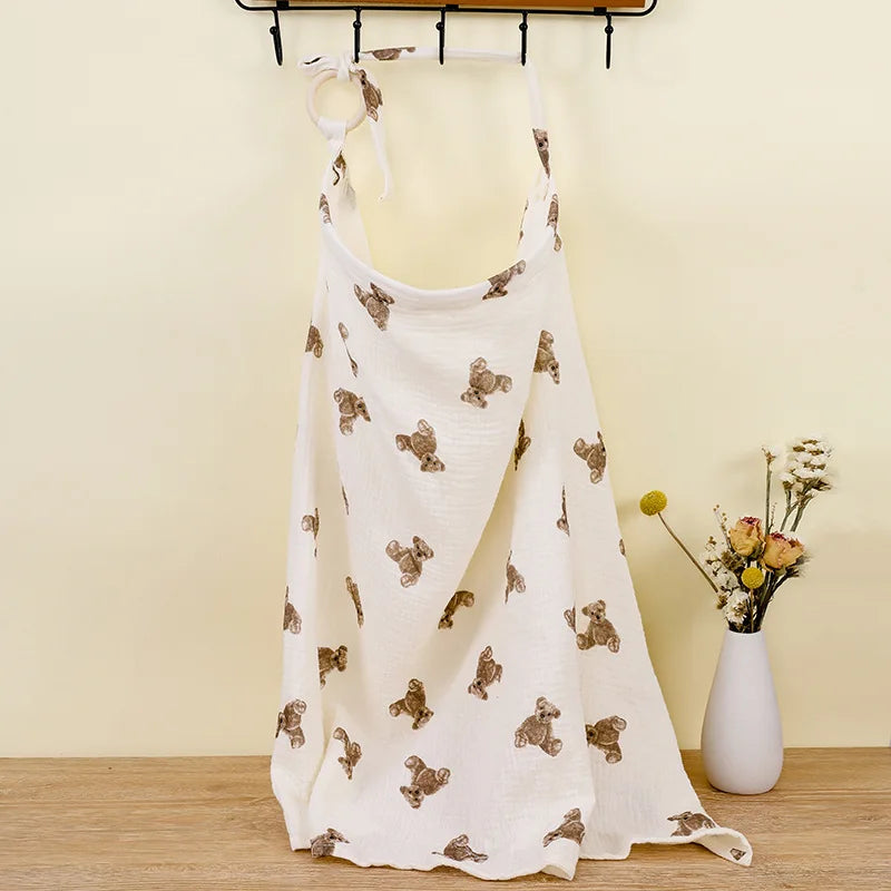 Breathable Baby Nursing Cover Maternity Breastfeeding Cover Cotton Muslin Baby Feeding Blanket Privacy Apron Stroller Blankets - chinatopmarket