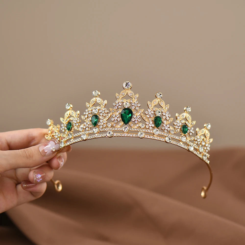 Children's Princess Crown Crystal Tiara Girls Hair Accessories High-end Atmosphere Dance Performance Birthday Gift Crown - chinatopmarket