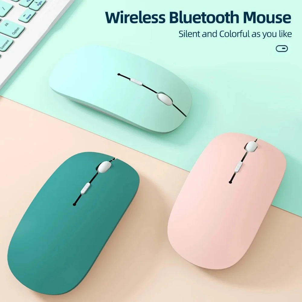Silent Bluetooth Mouse Marcaron Computer Laptop Optical Mouse Wireless for iPad Samsung Tablet Universal Mice Noiseless - chinatopmarket