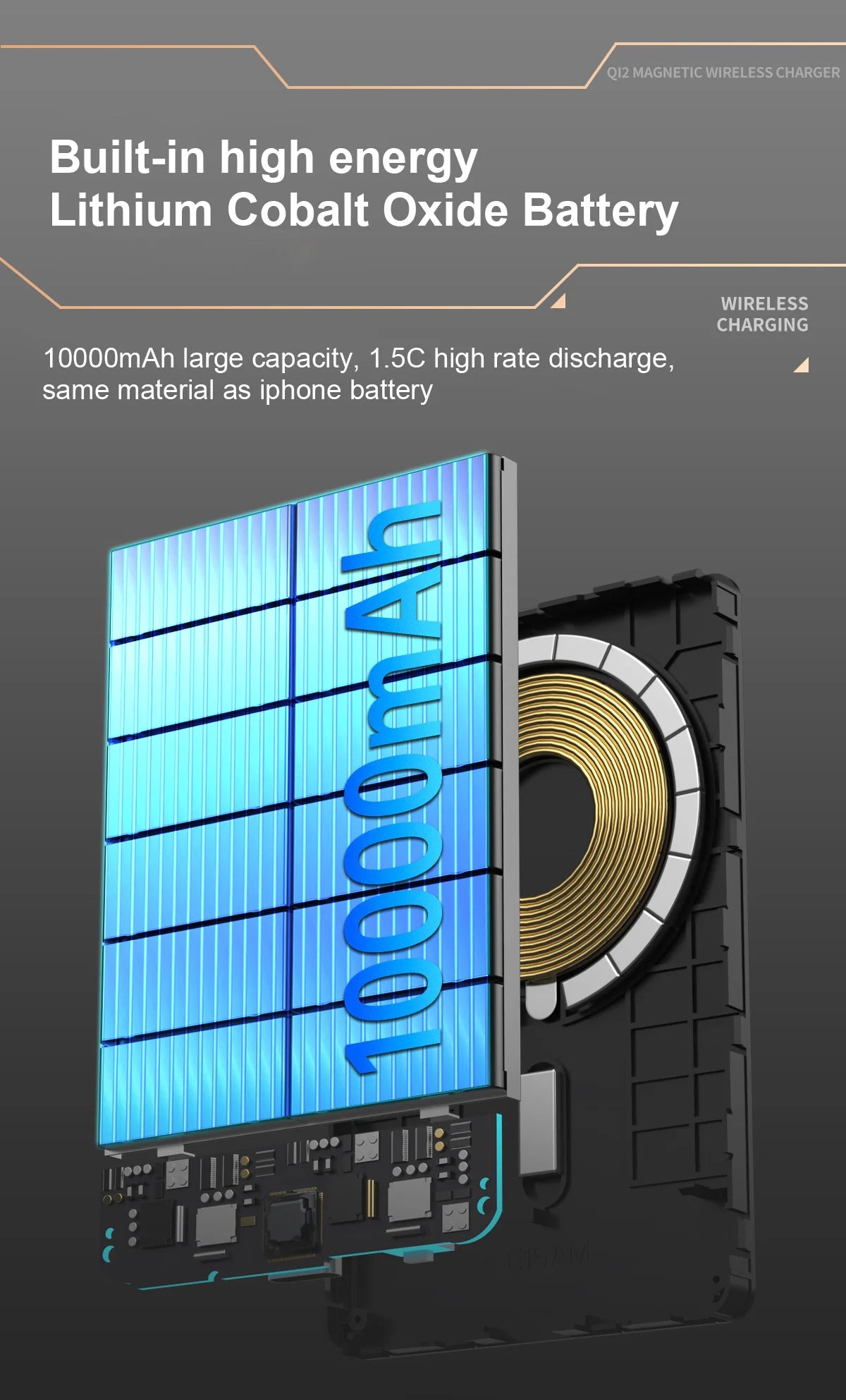 QI 2.1 Magnetic Powerbank Wireless Fast Charing Spare Portable External Battery for iPhone 12-17 Pro Watch Airpods 5000/10000mAh - chinatopmarket