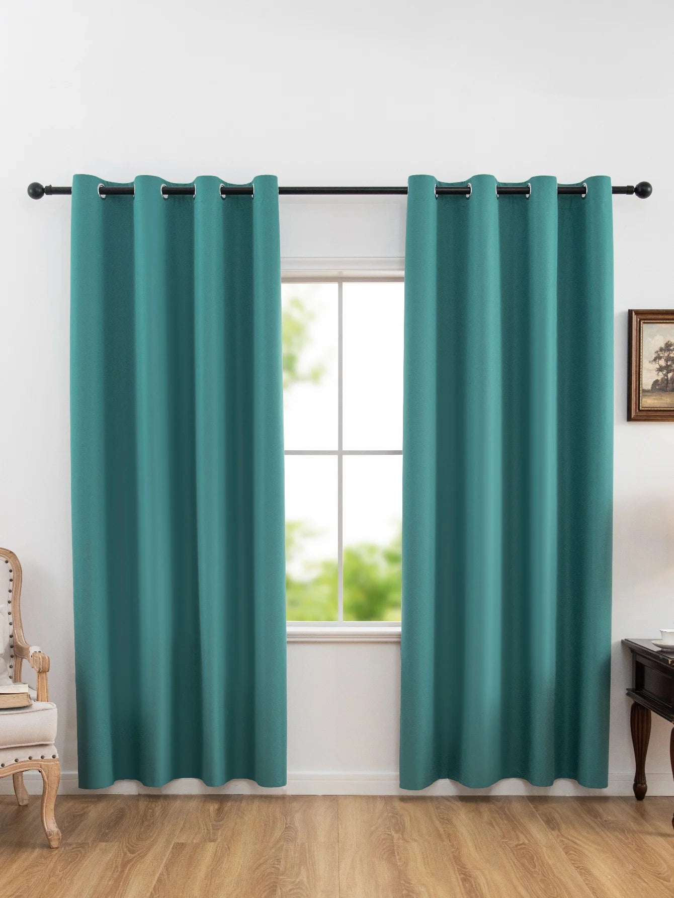 1panel Solid 100% Blackout Curtains with Grommets, Total Privacy Drapes for Bedroom, Living Room, Home Decor,Lightweight Curtain - chinatopmarket