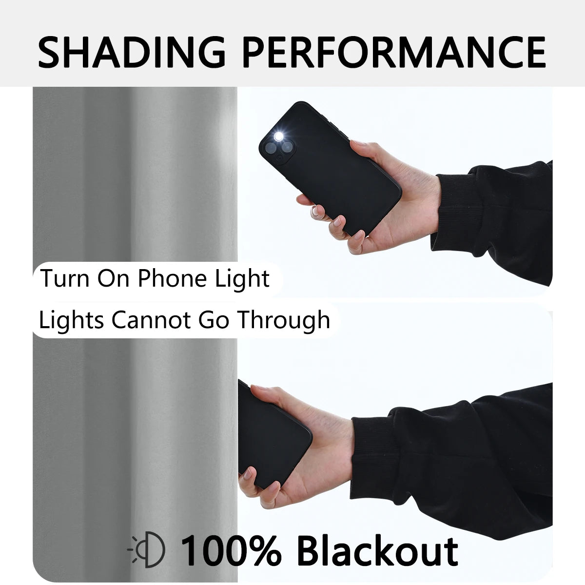 1panel Solid 100% Blackout Curtains with Grommets, Total Privacy Drapes for Bedroom, Living Room, Home Decor,Lightweight Curtain - chinatopmarket