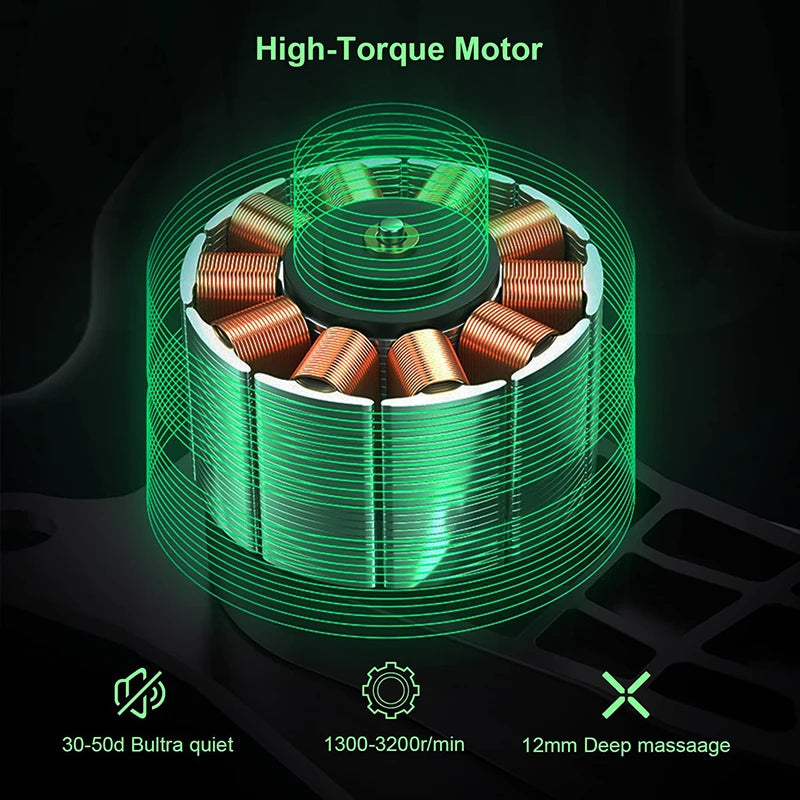 Electric Massage Gun Deep Tissue Facial Massgaer 8 Heads Arms Back Leg Muscle Relaxing For Body Back Arm Sport Fitness - chinatopmarket
