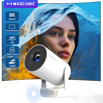 Magcubic 8K HY300 Pro + Projector Built in 5W Speaker 1280*720P Android 14 8000 Lumens Wifi6 BT5.4 Outdoor Portable Projector - chinatopmarket