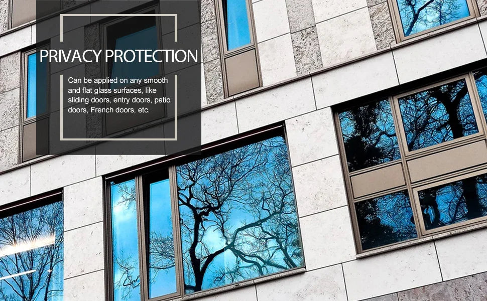 Multi-size One Way Mirror Window Film Privacy Sun Blocking Glass Sticker Heat Control Reflective Film Self Adhesive Window Tint - chinatopmarket