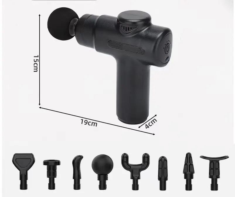 Electric Massage Gun Deep Tissue Facial Massgaer 8 Heads Arms Back Leg Muscle Relaxing For Body Back Arm Sport Fitness - chinatopmarket