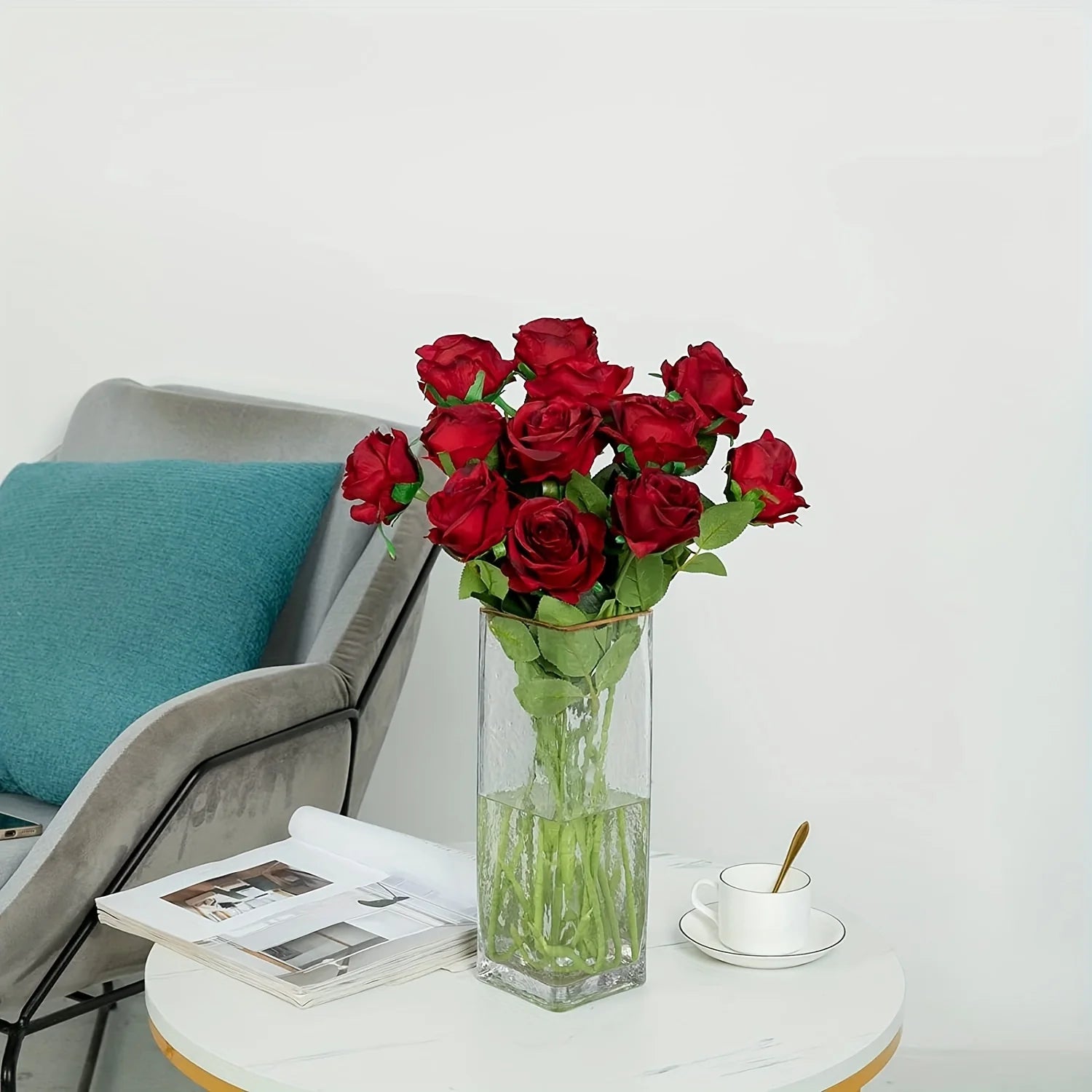 12pcs Realistic Artificial Rose Bouquet for Weddings, Birthdays, and More  for Floral Arrangements and Home Decor - chinatopmarket