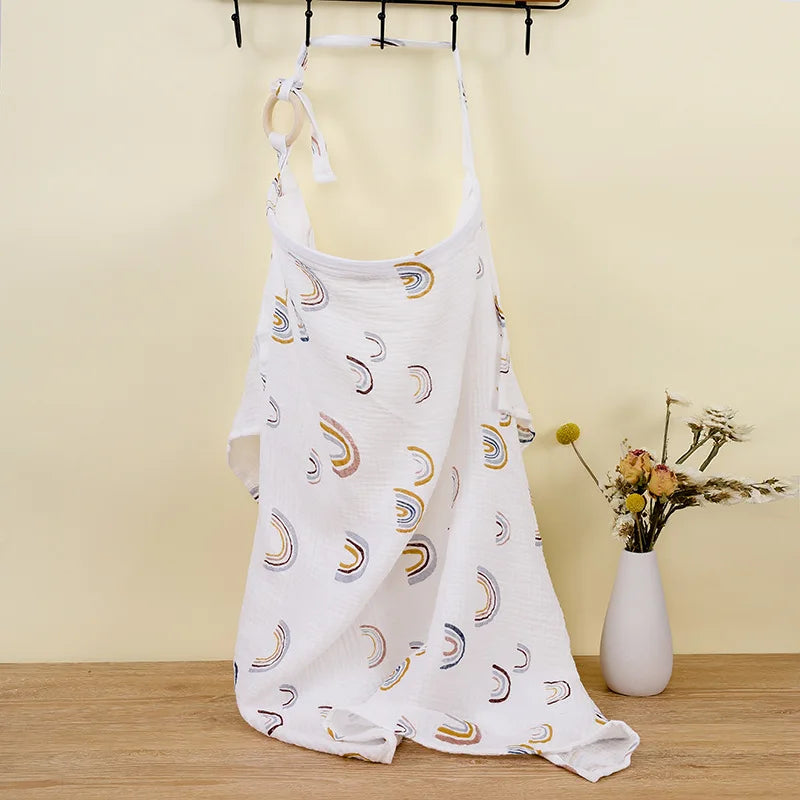Breathable Baby Nursing Cover Maternity Breastfeeding Cover Cotton Muslin Baby Feeding Blanket Privacy Apron Stroller Blankets - chinatopmarket