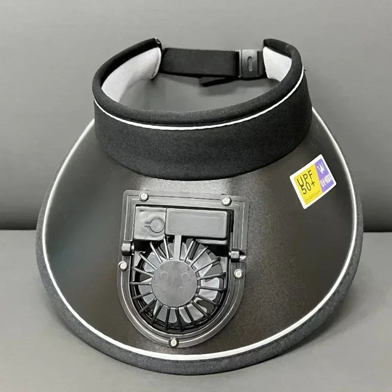 Cooling Fan Hat Breathable USB Rechargeable Fans Hat Sun Visors Hat with Fan for Men Women Girls Boys Sport Fishing Travel - chinatopmarket