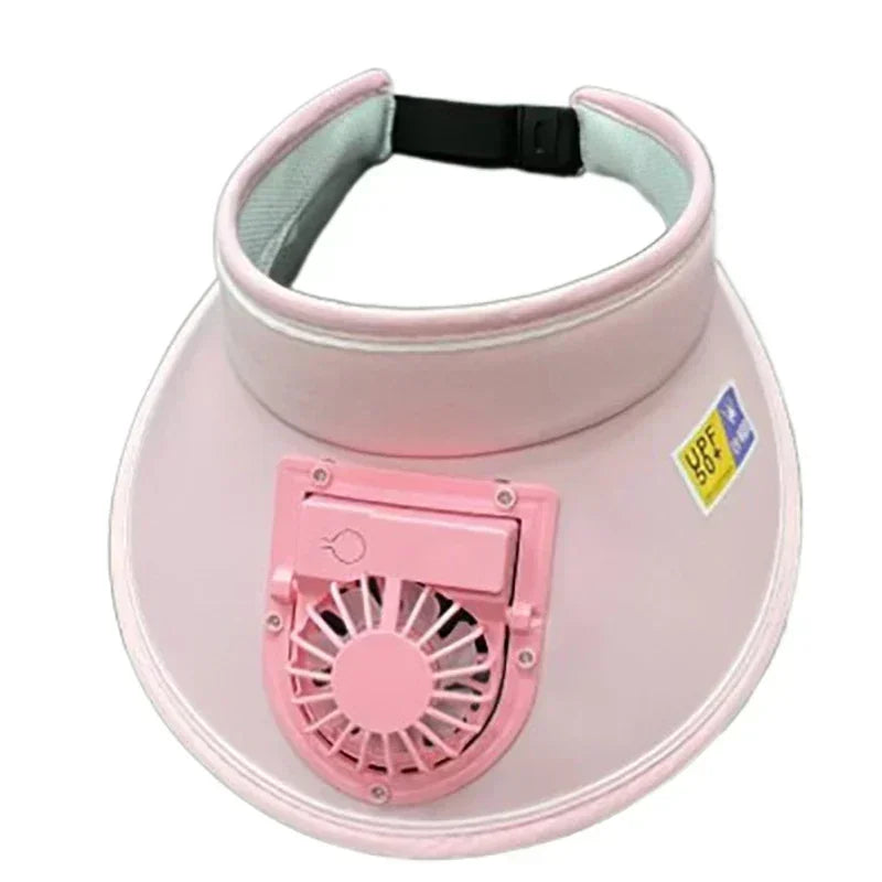 Cooling Fan Hat Breathable USB Rechargeable Fans Hat Sun Visors Hat with Fan for Men Women Girls Boys Sport Fishing Travel - chinatopmarket