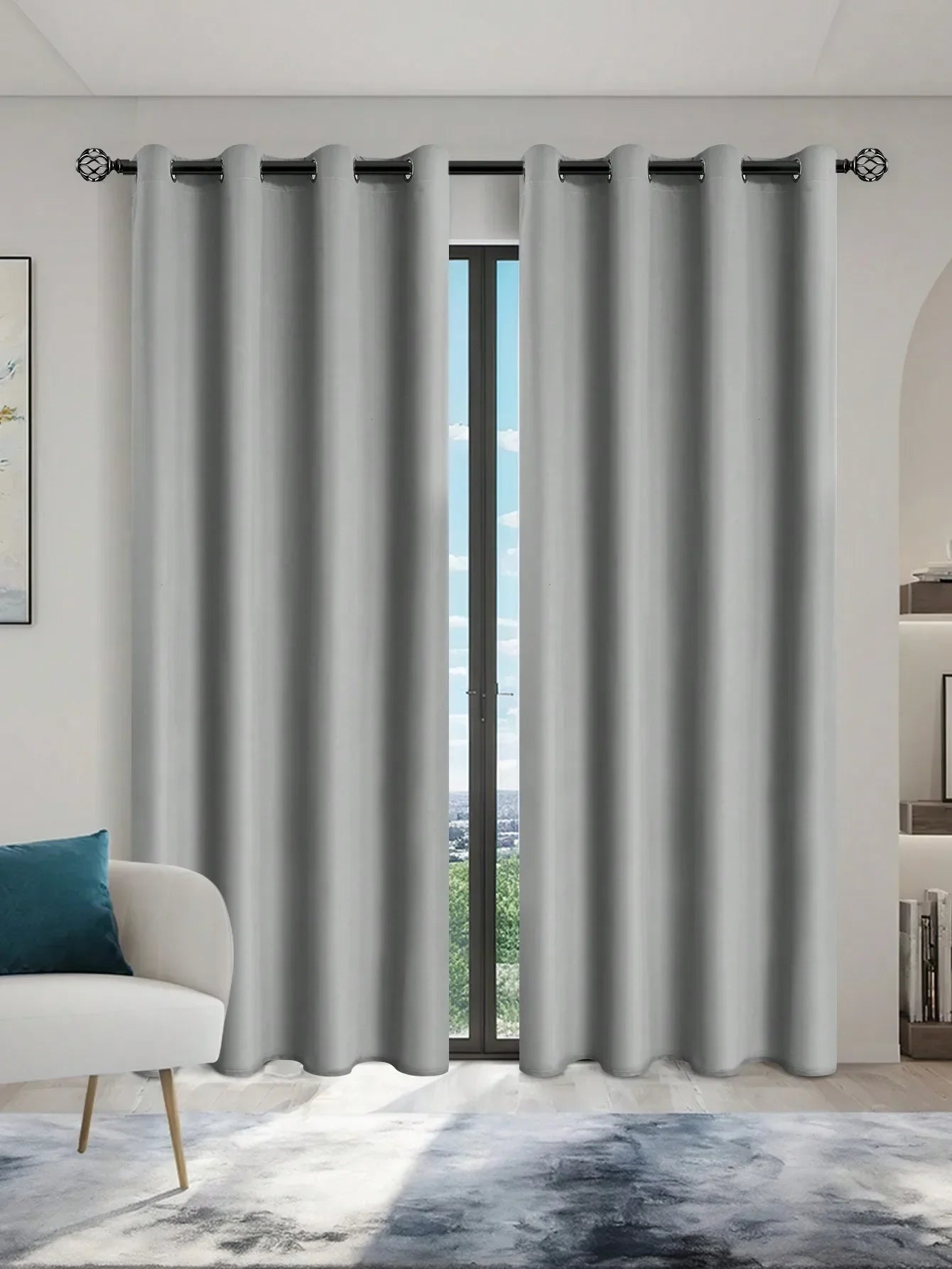 1panel Solid 100% Blackout Curtains with Grommets, Total Privacy Drapes for Bedroom, Living Room, Home Decor,Lightweight Curtain - chinatopmarket