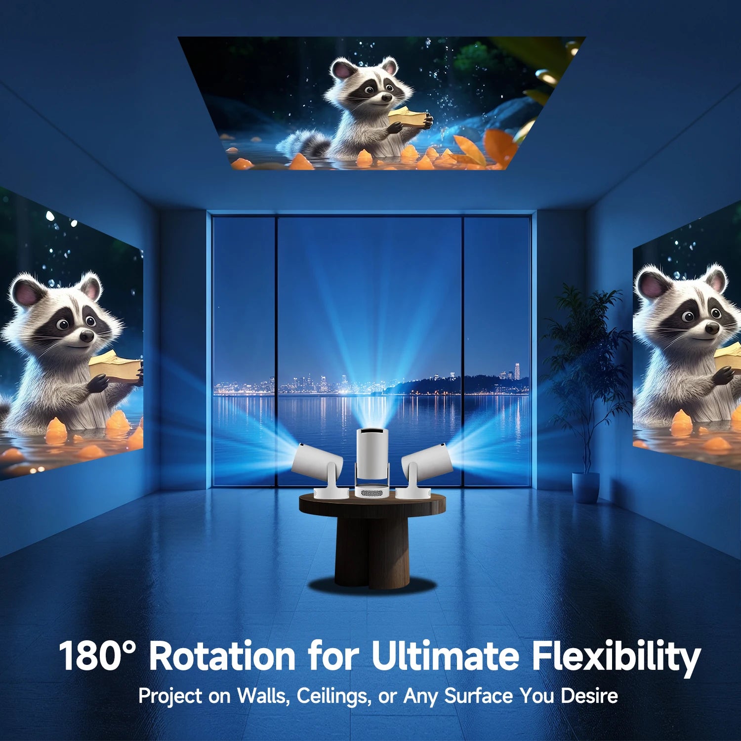 Magcubic 8K HY300 Pro + Projector Built in 5W Speaker 1280*720P Android 14 8000 Lumens Wifi6 BT5.4 Outdoor Portable Projector - chinatopmarket