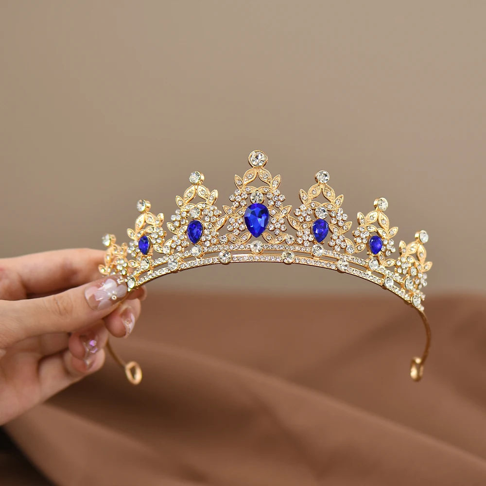 Children's Princess Crown Crystal Tiara Girls Hair Accessories High-end Atmosphere Dance Performance Birthday Gift Crown - chinatopmarket