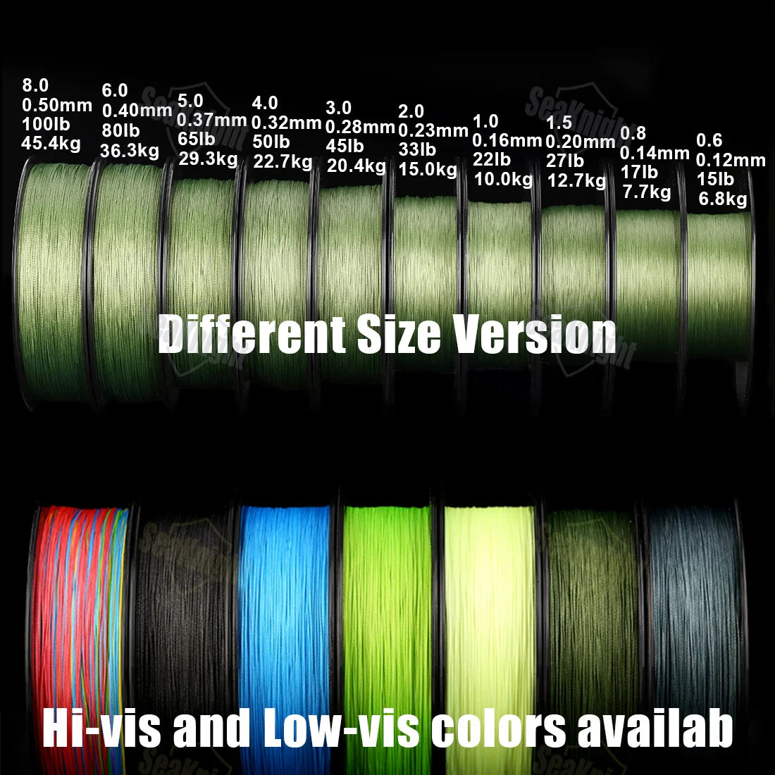 SeaKnight Brand W8 II Series Fishing Lines 8 Weaves 500m 300m 150m Upgrade Strong Braided PE Line for Seawater fishing 15-100LBs - chinatopmarket