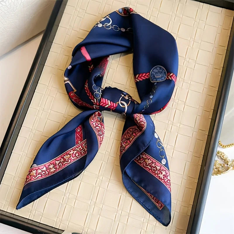 2025 New Fashion 70X70cmPrinted Women's Scarf Pashmina Silk Scarf Square Shawl Decorative Headband Neck Luxury Design Bandana - chinatopmarket