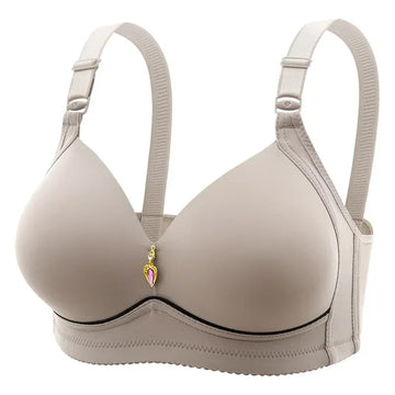 A supportive, wireless plus-size maternity bra designed for nursing and hands-free pumping, featuring breathable glossy fabric, supportive tin cups, and convenient front drop-down clips for breastfeeding.- chinatopmarket