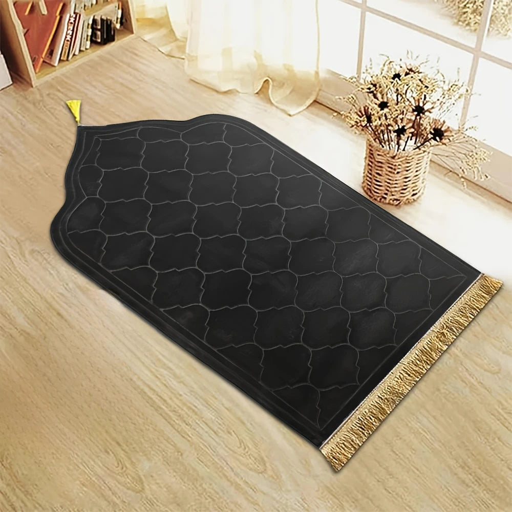 Thickened Printed Prayer Mat Plush With Tassel Flannel Irregular Prayer Mat - chinatopmarket