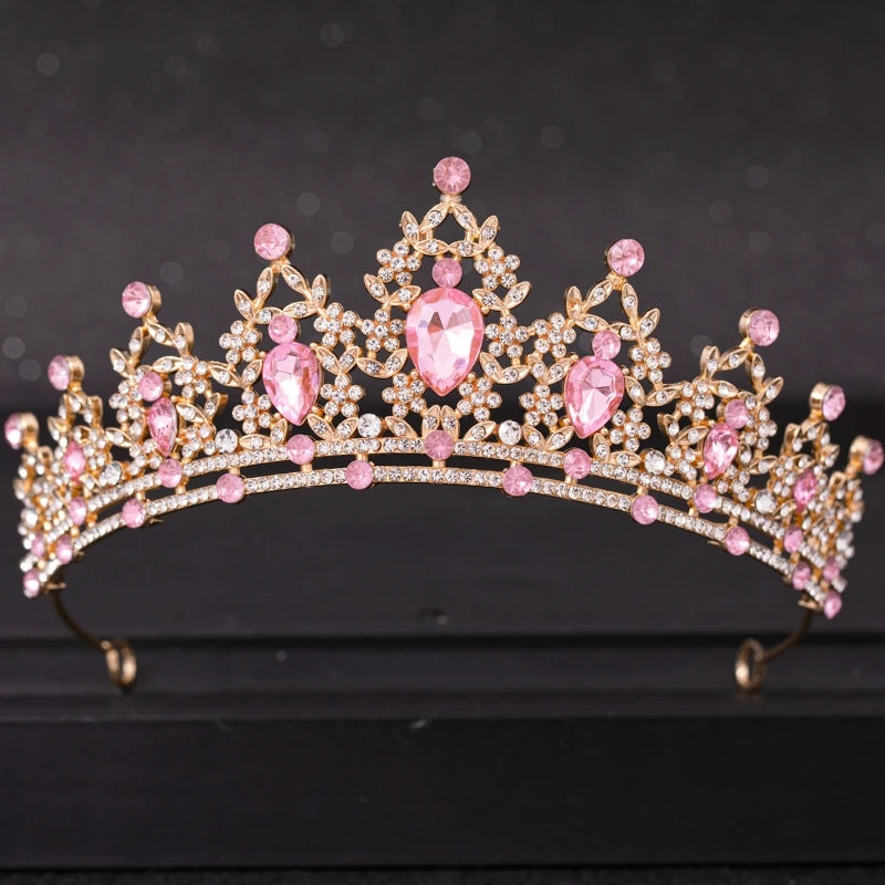 Wedding Hair Tiara Crystal Bridal Tiara Crown Silver Color Diadem Veil Tiaras Wedding Hair Accessories Headpieces Head Jewelry - chinatopmarket