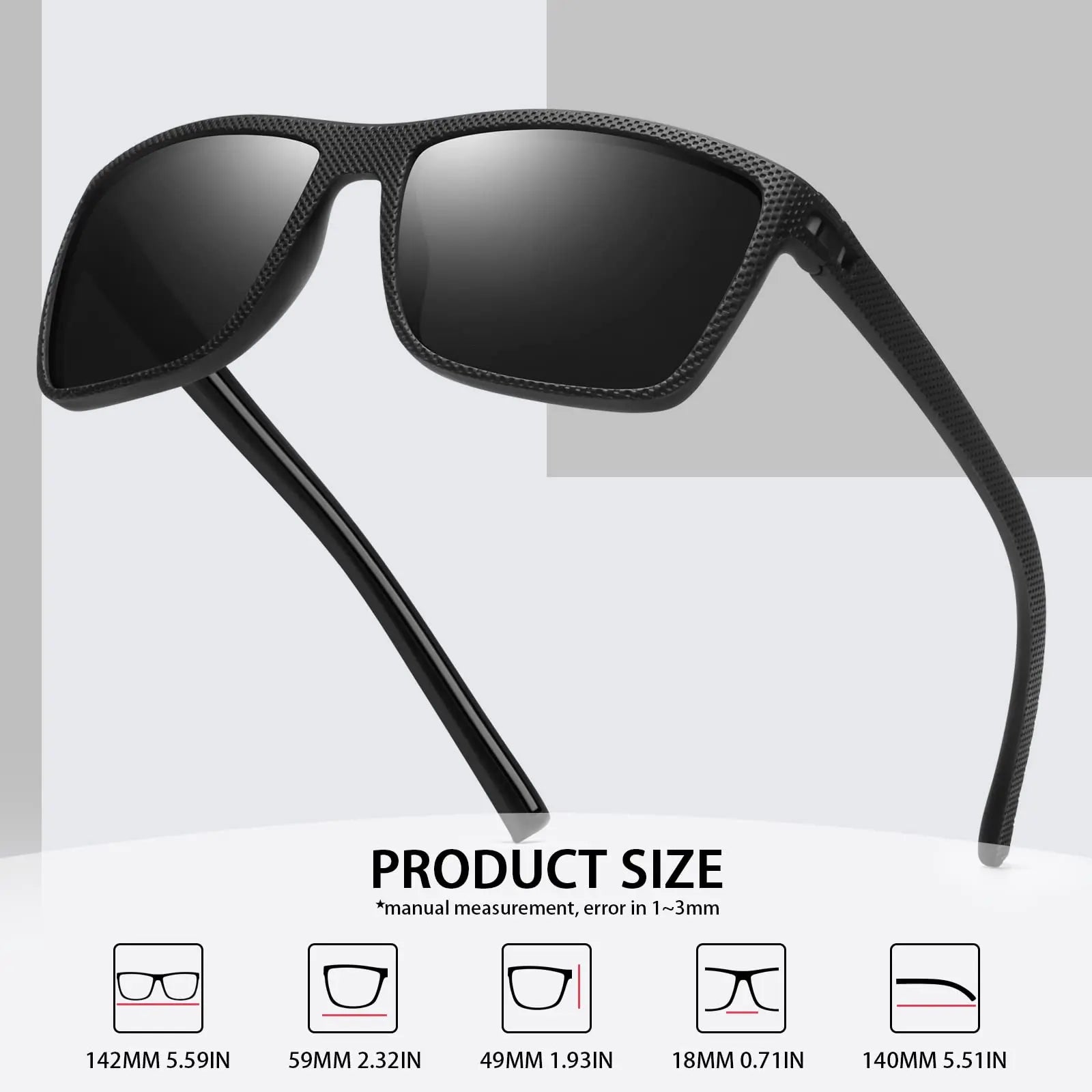 3/4 Pack New Designer Box Polarized Colorful Sunglasses for Men and Women Suitable for Driving, Fishing, Outdoor Sports UV400 - chinatopmarket