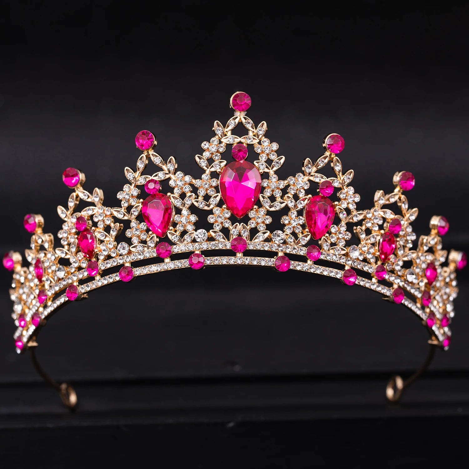 Wedding Hair Tiara Crystal Bridal Tiara Crown Silver Color Diadem Veil Tiaras Wedding Hair Accessories Headpieces Head Jewelry - chinatopmarket