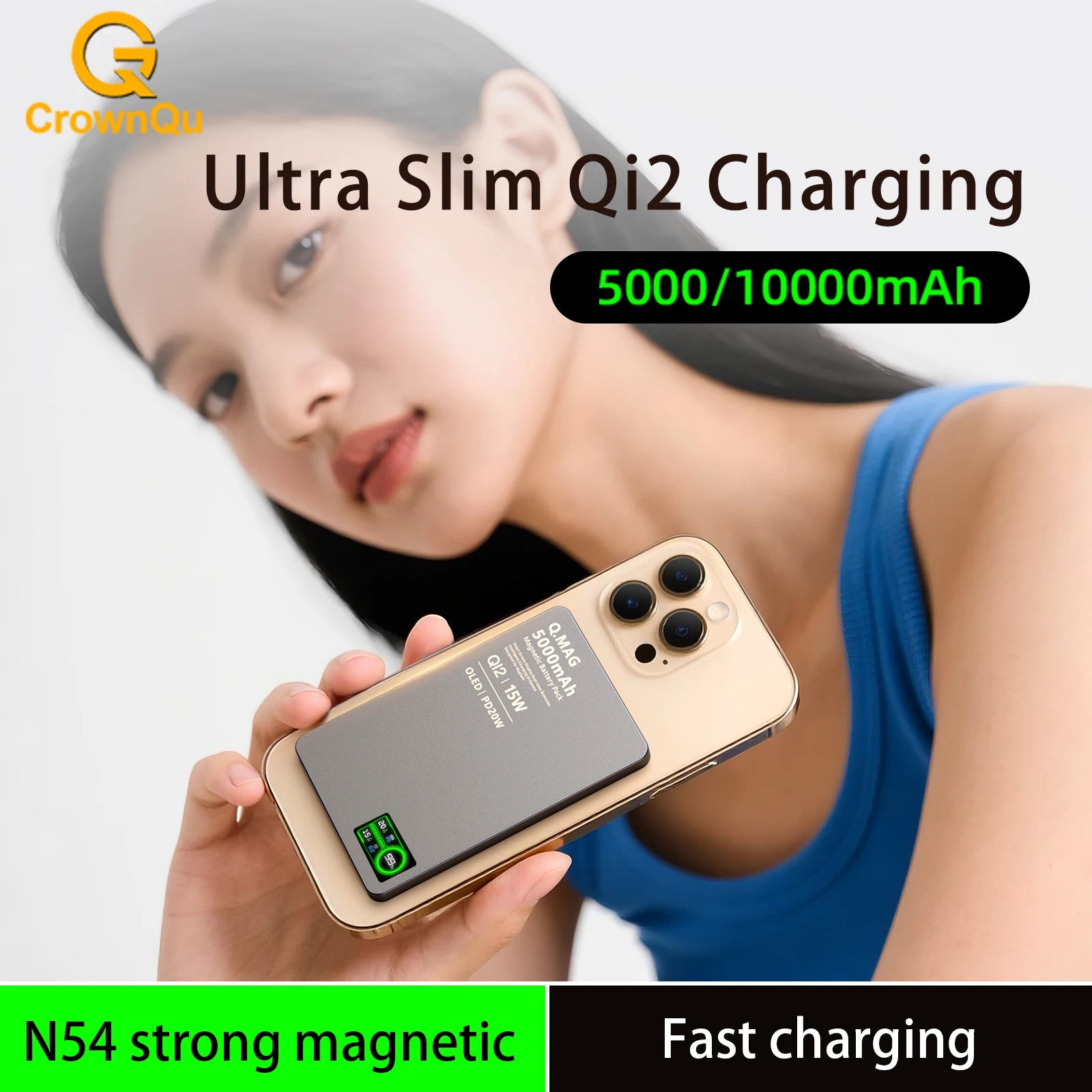 QI 2.1 Magnetic Powerbank Wireless Fast Charing Spare Portable External Battery for iPhone 12-17 Pro Watch Airpods 5000/10000mAh - chinatopmarket
