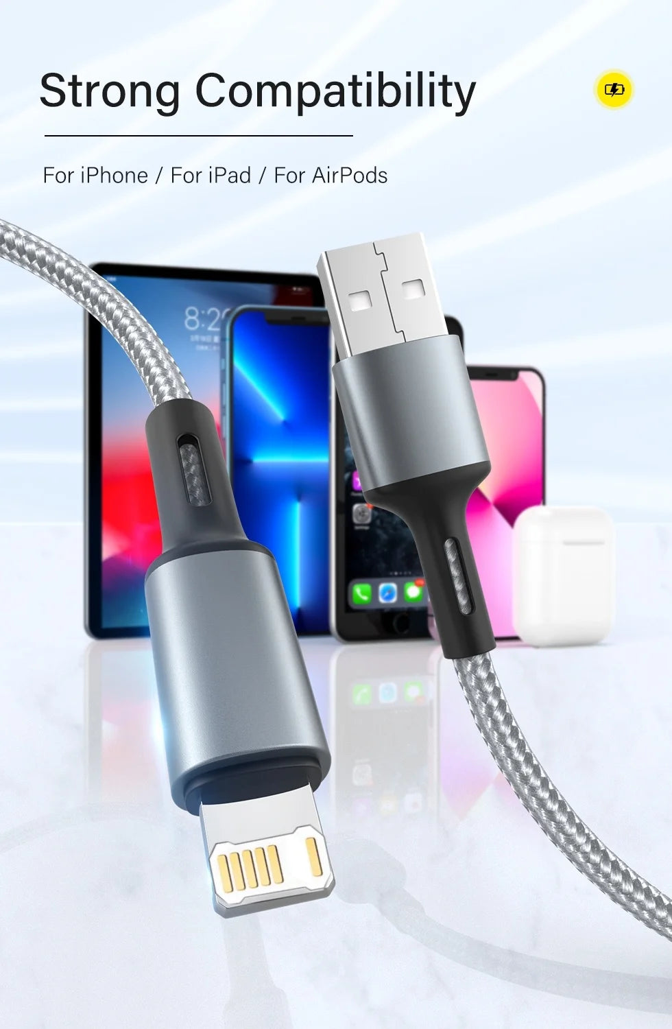 Quick Charge USB Cable For iPhone 12 13 14 11 Pro X Max 6 7 8 Plus 5 SE iPad Origin Mobile Phone Cord Data Charger Wire 3m - chinatopmarket