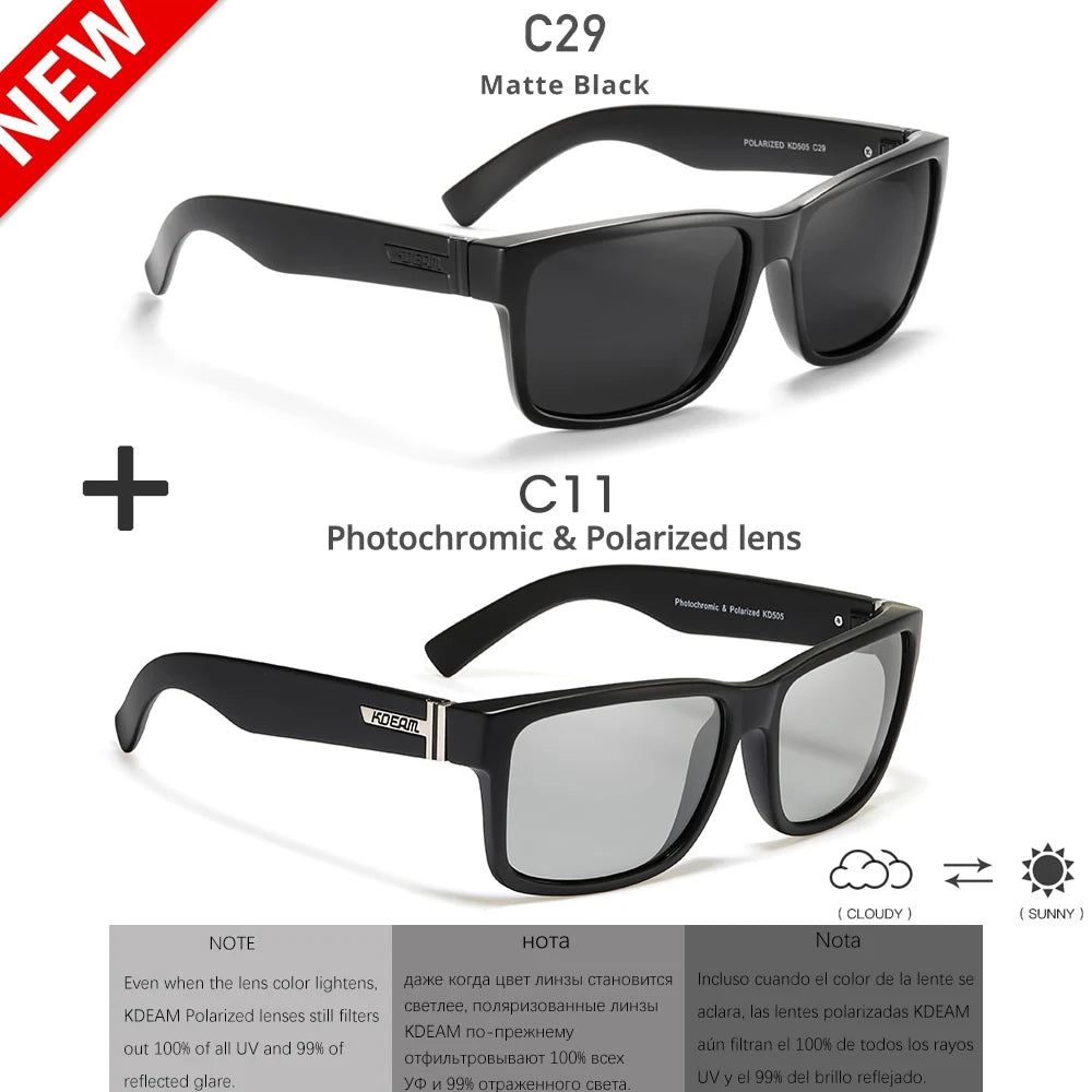 KDEAM Revamp Of Sport Men Sunglasses Polarized Shockingly Colors Sun Glasses Outdoor Driving Photochromic Sunglass With Box - chinatopmarket