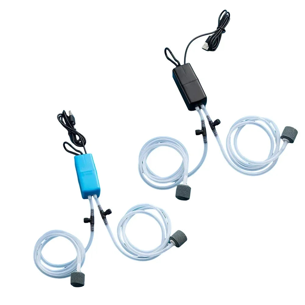 Mini Aquarium Air Pump Kit Oxygen Pump with Air Stone,Silent High Energy Efficient,USB Aquarium Filter, Fishing Tank Accessories - chinatopmarket
