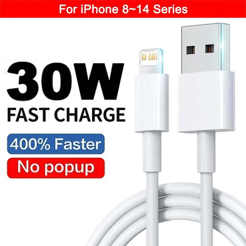 PD 30W USB Cable For Apple iPhone 15 14 13 12 11 Pro Max 7 8 Plus XS X XR Fast Charging USB C Cable Charge Date Wire Accessories - chinatopmarket