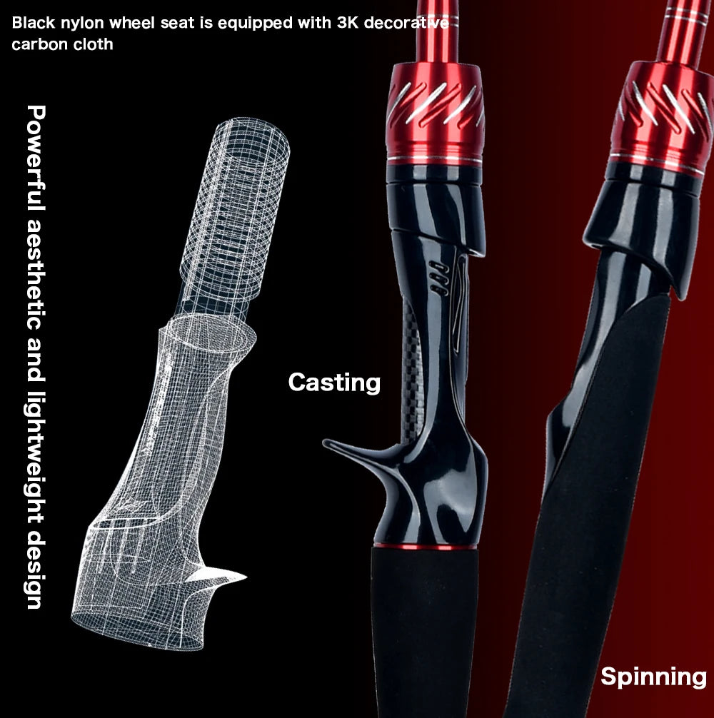 BIUTIFU Traveller Spinning Casting Fuji Lure Mini Rock Fishing Rod 1.8/2.1/2.4/2.7/3.0m Carbon Baitcasting PHISHGER Fast 5-42g - chinatopmarket