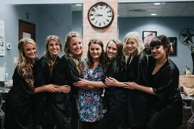 RB032 2018 New Silk Kimono Robe Bathrobe Women Silk Bridesmaid Robes Sexy Navy Blue Robes Satin Robe Ladies Dressing Gowns - chinatopmarket