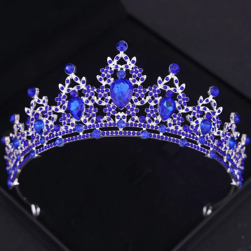 Wedding Hair Tiara Crystal Bridal Tiara Crown Silver Color Diadem Veil Tiaras Wedding Hair Accessories Headpieces Head Jewelry - chinatopmarket