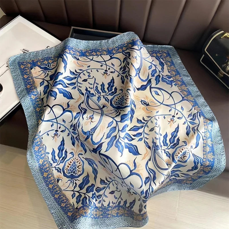 2025 New Fashion 70X70cmPrinted Women's Scarf Pashmina Silk Scarf Square Shawl Decorative Headband Neck Luxury Design Bandana - chinatopmarket