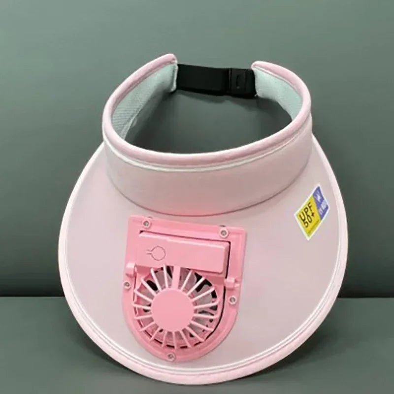Cooling Fan Hat Breathable USB Rechargeable Fans Hat Sun Visors Hat with Fan for Men Women Girls Boys Sport Fishing Travel - chinatopmarket
