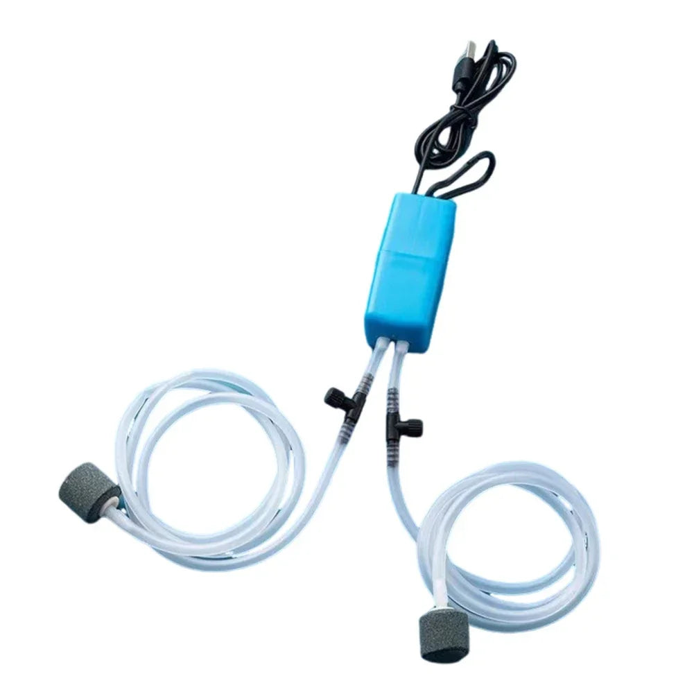 Mini Aquarium Air Pump Kit Oxygen Pump with Air Stone,Silent High Energy Efficient,USB Aquarium Filter, Fishing Tank Accessories - chinatopmarket