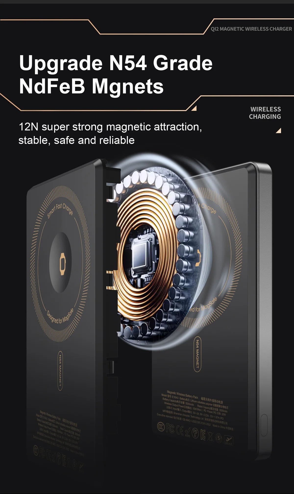 QI 2.1 Magnetic Powerbank Wireless Fast Charing Spare Portable External Battery for iPhone 12-17 Pro Watch Airpods 5000/10000mAh - chinatopmarket